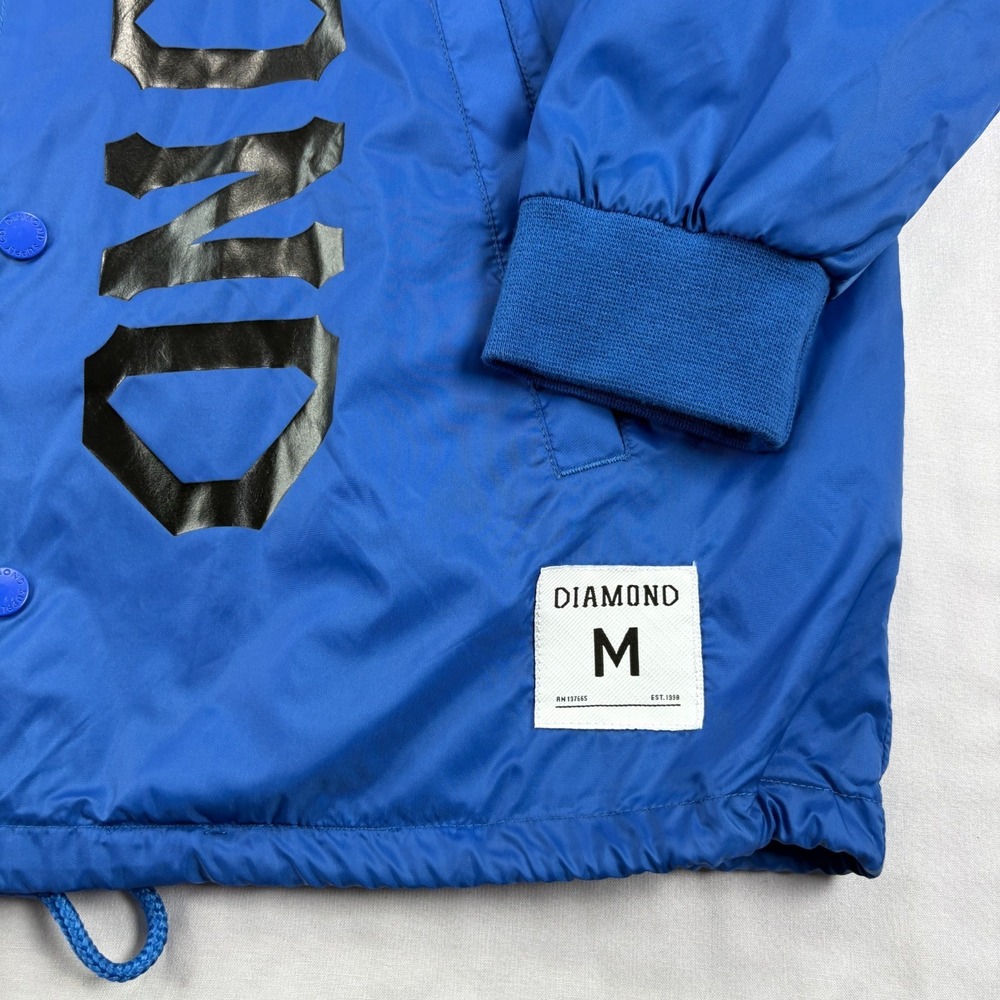 Diamond Supply Co Jacket Mens Medium Blue Bomber Snap Up Skater NEW‎ - Picture 2 of 9